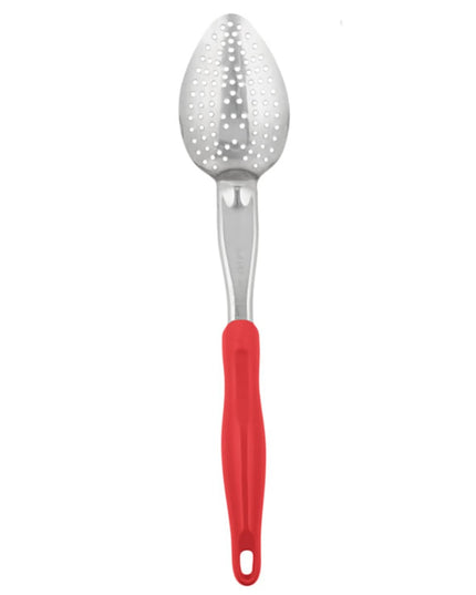 Thìa Có Lỗ Hạng Nặng Vollrath 6414240 35.6 cm Tay Cầm Nylon Đỏ