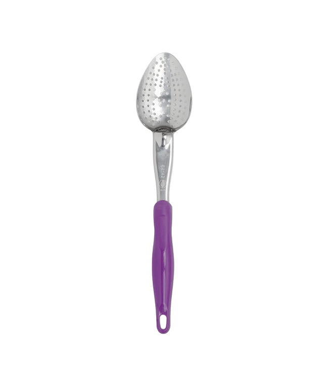 Thìa Dội Có Lỗ Vollrath 6414280 35.6 cm Tay Cầm Tím Công Thái Học - Thép Không Gỉ