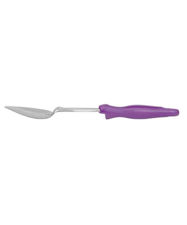 Thìa Dội Có Lỗ Vollrath 6414280 35.6 cm Tay Cầm Tím Công Thái Học - Thép Không Gỉ