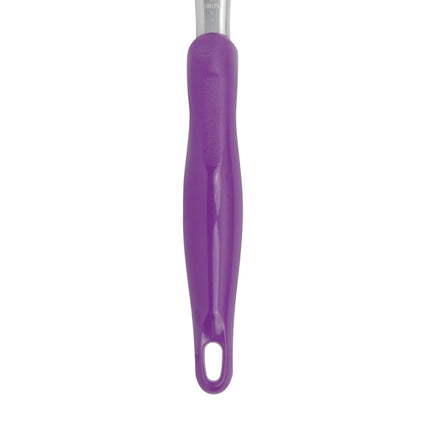 Thìa Dội Có Lỗ Vollrath 6414280 35.6 cm Tay Cầm Tím Công Thái Học - Thép Không Gỉ