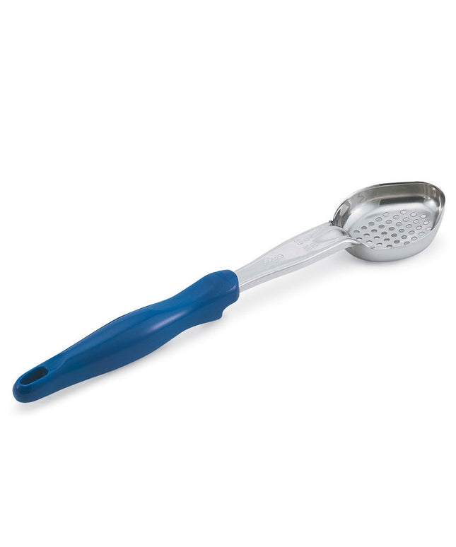 Thìa Múc Oval Có Lỗ Vollrath 6422230 59 ml Tay Cầm Nylon Xanh Dương Cao Cấp Thép Không Gỉ