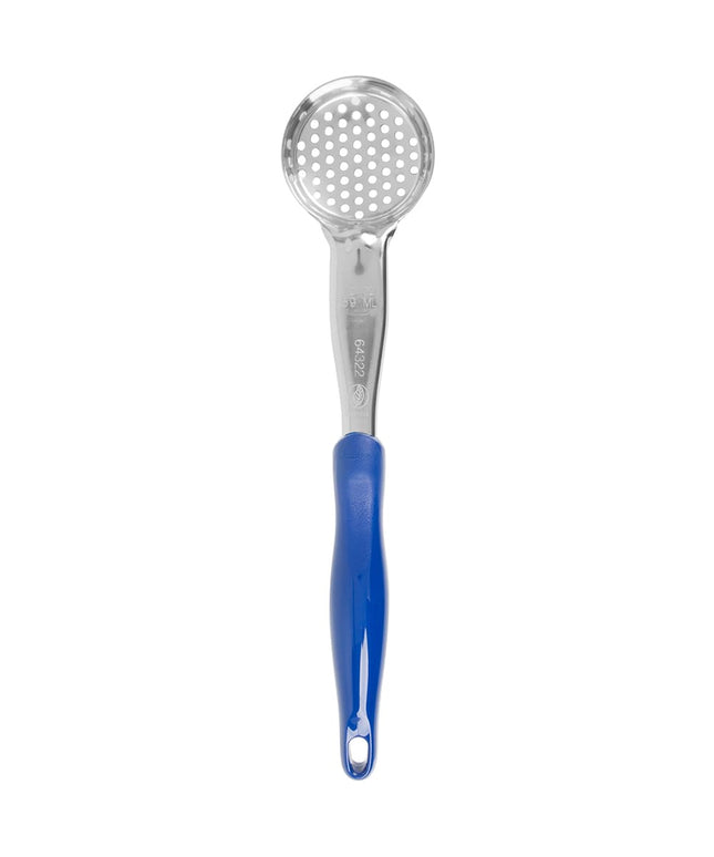 Thìa Múc Tròn Có Lỗ Vollrath 6432230 59 ml Tay Cầm Nylon Xanh Dương Cao Cấp Thép Không Gỉ