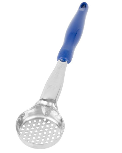 Thìa Múc Tròn Có Lỗ Vollrath 6432230 59 ml Tay Cầm Nylon Xanh Dương Cao Cấp Thép Không Gỉ