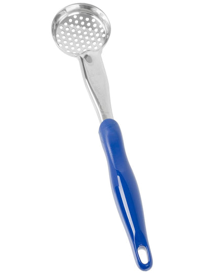 Thìa Múc Tròn Có Lỗ Vollrath 6432230 59 ml Tay Cầm Nylon Xanh Dương Cao Cấp Thép Không Gỉ