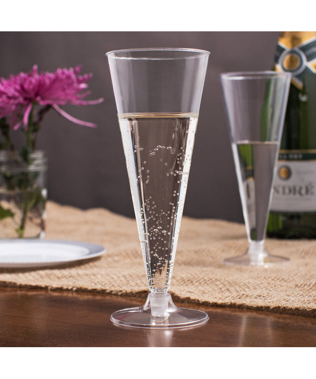 Ly champagne nhựa trong hình nón 2 mảnh Visions 177 ml - Thùng 120 cái