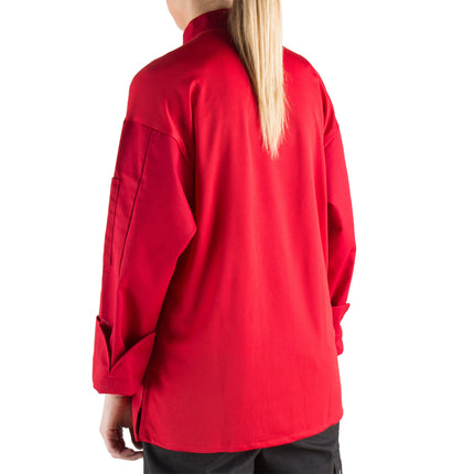 Áo bếp unisex tay dài lưng lưới Mercer Culinary Millennia Air M60017RD đỏ, tùy chỉnh - size 2XL