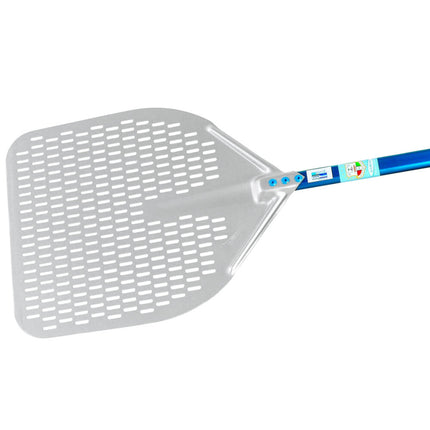 Xẻng pizza GI Metal Azzurra A-41RF/60 nhôm anod vuông đục lỗ 41 cm, cán 60 cm