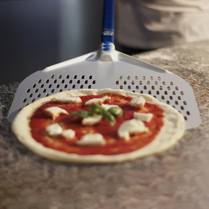 Bộ dụng cụ pizza chuyên nghiệp GI Metal Azzurra Professional 7 món kèm xẻng đục lỗ 36 cm và 20 cm PRO37F