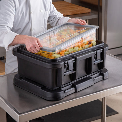 Thùng giữ nhiệt vận chuyển khay thực phẩm nạp từ trên, sâu 15 cm Cambro Camcarrier Ultra Pan Carrier UPC160110 màu đen