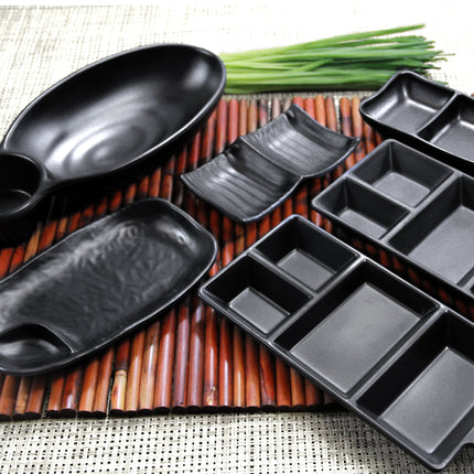 Khay melamine 2 ngăn Elite Global Solutions JWC1408 Zen 25 x 14 cm - Màu đen, Thùng 6 cái
