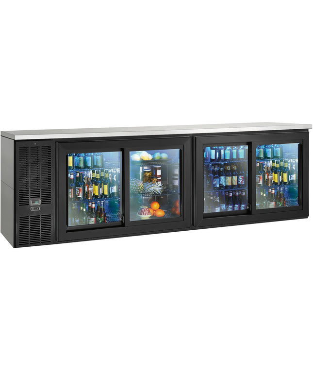 Tủ mát quầy bar cửa trượt đen Perlick SDBS108 274 cm