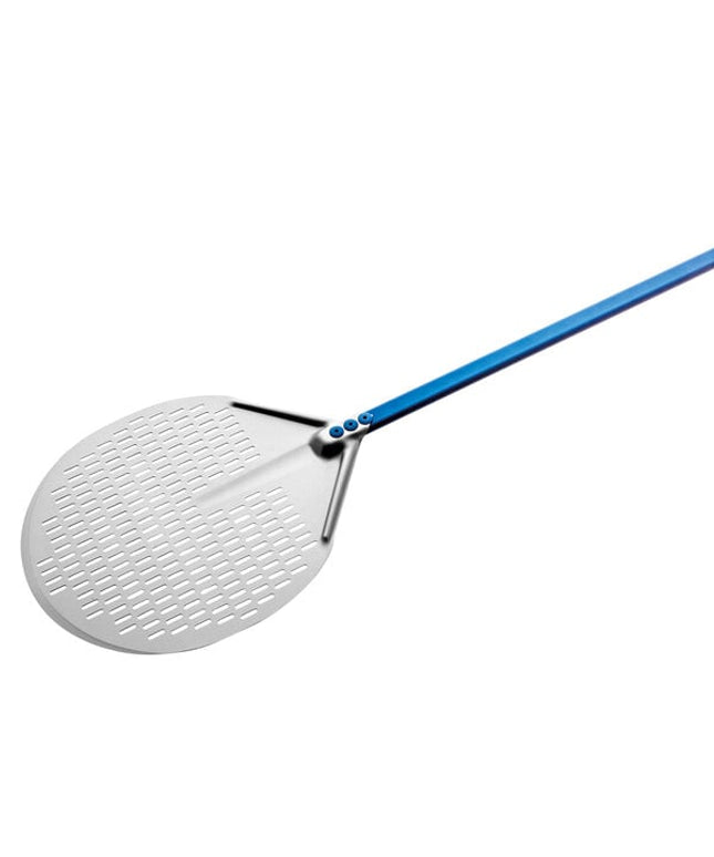 Xẻng pizza tròn đục lỗ nhôm anod hóa GI Metal Azzurra 41 cm với cán 150 cm A-41F