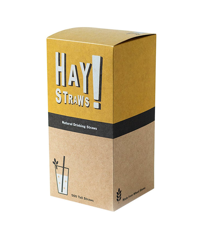 Ống hút lúa mì tự nhiên phân hủy HAY! Straws 19,7 cm - Gói 500 cái
