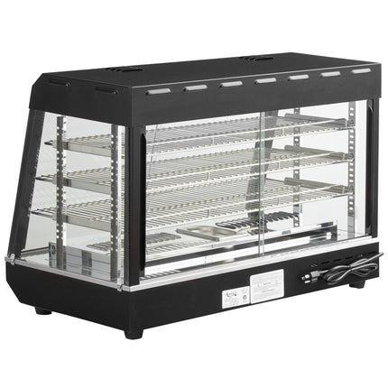 Tủ trưng bày giữ nóng để bàn Avantco HDC-36 91 cm 3 tầng cửa trượt tự/phục vụ đầy đủ - 120V, 1.580W