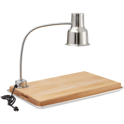Bộ quầy cắt thịt Avantco với đèn sưởi thép không gỉ 61 cm, thớt và khay hứng - 120V, 250W
