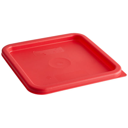 Nắp hộp đựng thực phẩm nhựa polyethylene vuông đỏ Cambro CamSquares® 5,7 và 7,6 lít - Thùng 6 cái