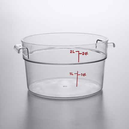 Hộp đựng thực phẩm nhựa polycarbonate tròn trong suốt Cambro 1,9 lít