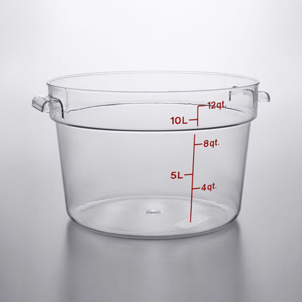 Hộp đựng thực phẩm nhựa polycarbonate tròn trong suốt Cambro 11,4 lít