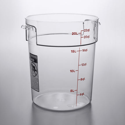 Hộp đựng thực phẩm nhựa polycarbonate tròn trong suốt Cambro 20,8 lít