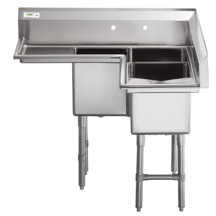 Bồn rửa 3 ngăn góc inox hai bàn ráo nước 36 cm Regency 113 cm