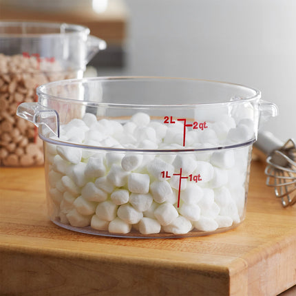 Hộp đựng thực phẩm nhựa polycarbonate tròn trong suốt Cambro 1,9 lít