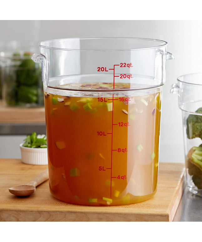 Hộp đựng thực phẩm nhựa polycarbonate tròn trong suốt Cambro 20,8 lít