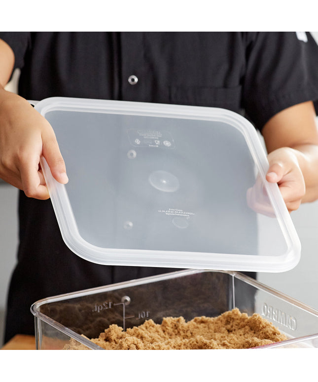 Nắp kín hộp đựng thực phẩm nhựa PP vuông trong mờ Cambro CamSquares® 11,4, 17 và 20,8 lít - Thùng 6 cái