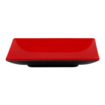 Đĩa vuông nhựa melamine hai tông màu đen và đỏ Elite Global Solutions JW552T Karma 13 cm - Thùng 6 cái