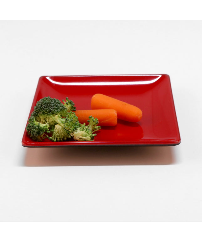 Đĩa vuông nhựa melamine hai tông màu đen và đỏ Elite Global Solutions JW552T Karma 13 cm - Thùng 6 cái