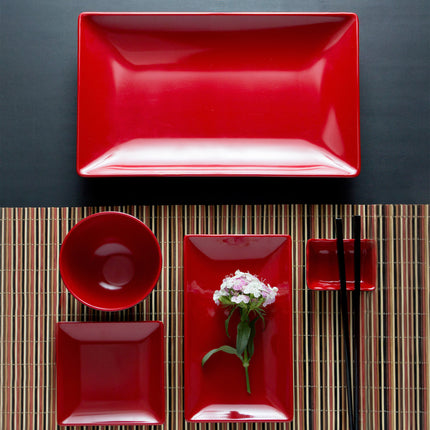 Đồ dùng melamine phong cách Á Đông Elite Global Solutions JW4432T Karma 710 ml đen và đỏ tròn hai-Tone melamine tô - Thù