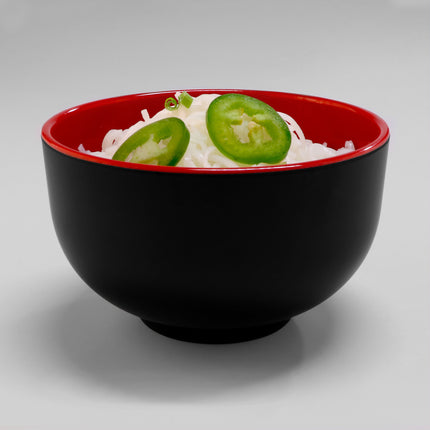 Đồ dùng melamine phong cách Á Đông Elite Global Solutions JW4432T Karma 710 ml đen và đỏ tròn hai-Tone melamine tô - Thù