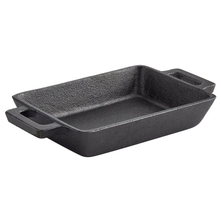 Đĩa nướng casserole gang mini chữ nhật đã tôi dầu Valor 296 ml - Thùng 12 cái