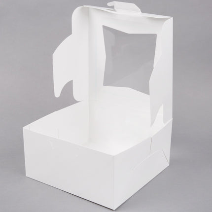 Hộp giấy đựng bánh có cửa sổ màu trắng 25 x 25 x 13 cm - Gói 10 cái
