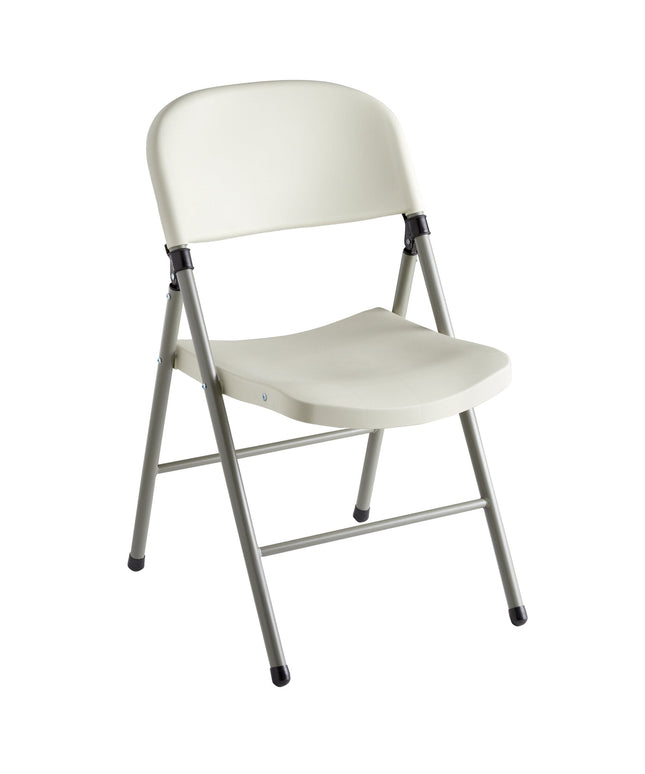 Ghế gấp đúc phun định hình màu hạnh nhân Lancaster Table & Seating với khung than và chân xám xanh