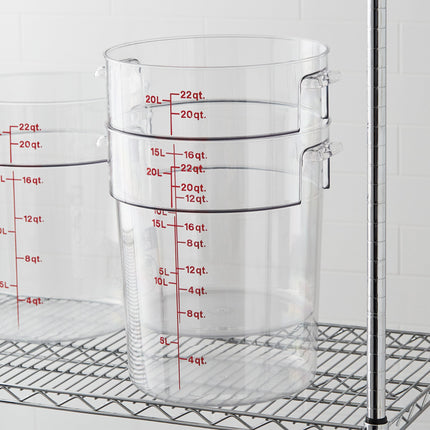 Hộp đựng thực phẩm nhựa polycarbonate tròn trong suốt Cambro 20,8 lít