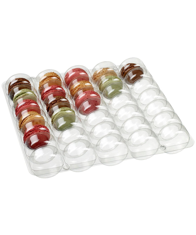 Hộp bánh Solia PP10021 trong suốt Thermoformed khung cho 35 Macarons - Thùng 150 cái
