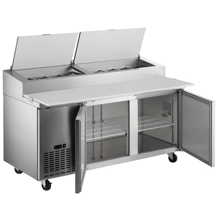 Bàn sơ chế pizza lạnh 2 cửa Avantco APPT-71-HC 180 cm