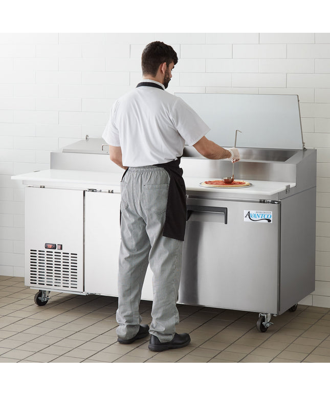 Bàn sơ chế pizza lạnh 2 cửa Avantco APPT-71-HC 180 cm