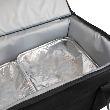 Túi giữ nhiệt vận chuyển thực phẩm cỡ lớn Space Saver có thể tùy biến Sterno màu đen, 41 x 61 x 36 cm - Chứa 3 khay full