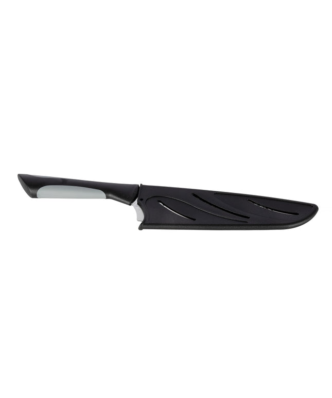 Dao Santoku Kai AB7064 17.8 cm Cán Mềm Đen Lưỡi Thép Không Gỉ