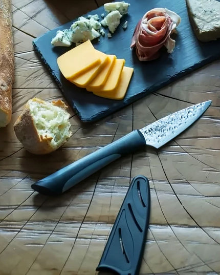 Dao Gọt Shun AB7068 8.9 cm Cán Mềm Đen Lưỡi Thép Không Gỉ