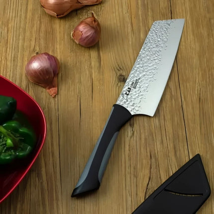 Dao Đa Năng Shun AB7077 16.5 cm Cán Mềm Đen Lưỡi Thép Không Gỉ