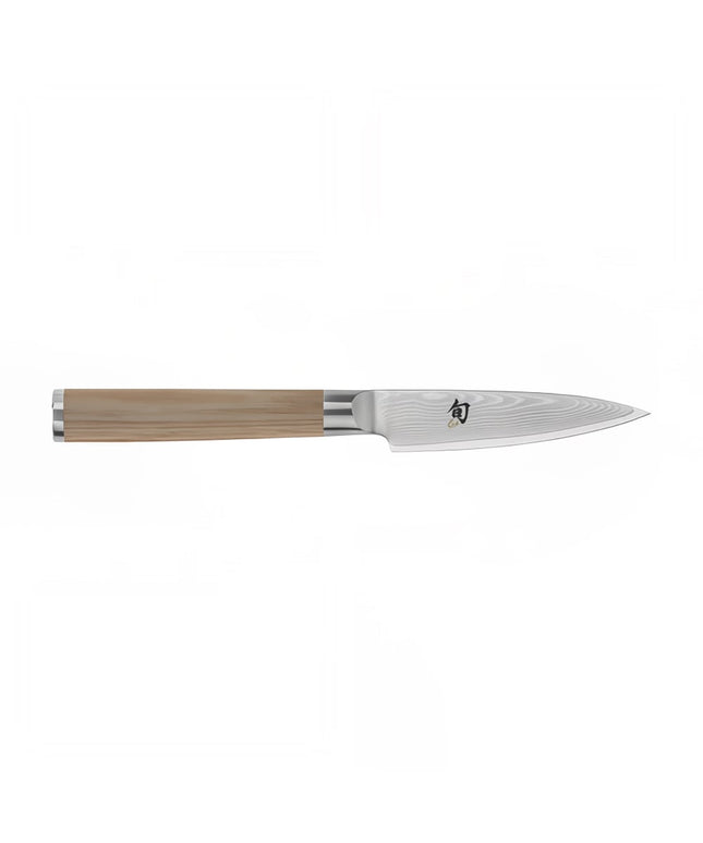 Dao Lột Shun 8.9 cm Cán Gỗ Pakkawood Vàng, Thép Không Gỉ (DM0700W)