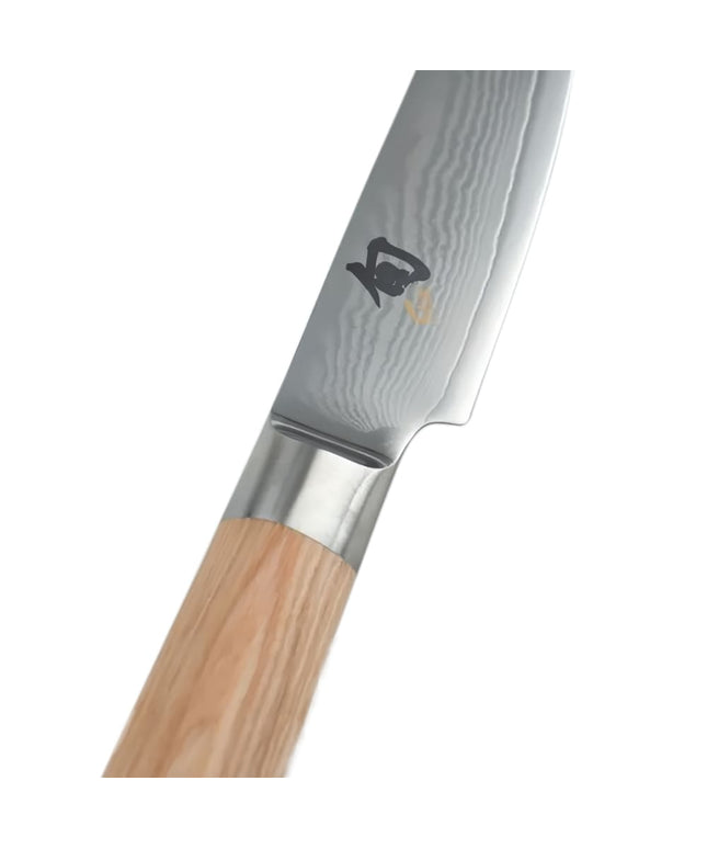 Dao Lột Shun 8.9 cm Cán Gỗ Pakkawood Vàng, Thép Không Gỉ (DM0700W)