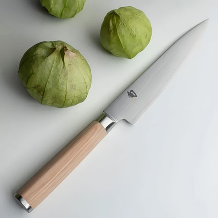 Dao Đa Năng Shun 15.2 cm Cán Gỗ Pakkawood Màu Vàng Sáng, Thép Không Gỉ (DM0701W)