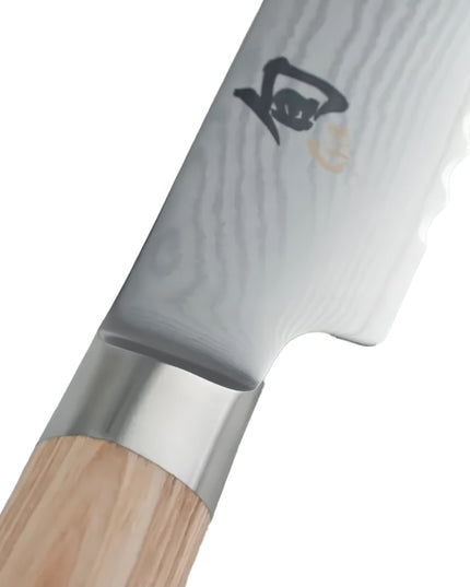 Dao Cắt Bánh Mì Shun 23 cm Cán Gỗ Pakkawood Vàng, Thép Không Gỉ (DM0705W)