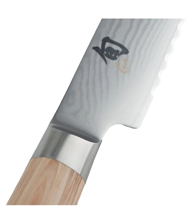 Dao Cắt Bánh Mì Shun 23 cm Cán Gỗ Pakkawood Vàng, Thép Không Gỉ (DM0705W)