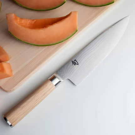 Dao Đầu Bếp Shun 20.3 cm Cán Gỗ PakkaWood Màu Vàng Nhạt Thép Không Gỉ (DM0706W)