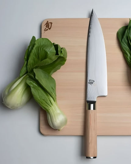 Dao Đầu Bếp Shun 20.3 cm Cán Gỗ PakkaWood Màu Vàng Nhạt Thép Không Gỉ (DM0706W)