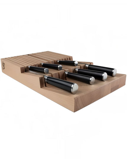 Khay Đựng Dao Shun 15 Khe Trong Ngăn Kéo 25.4 cm x 43.2 cm Gỗ Sồi (DM0856)